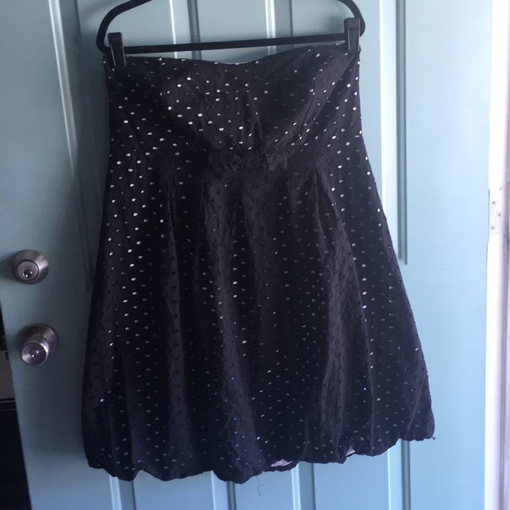 Black eyelet party dress